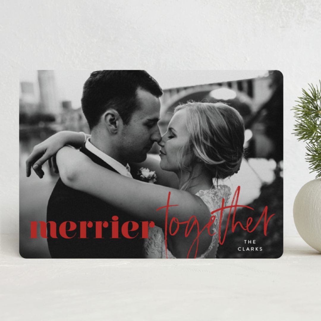 "we're merrier together" - Holiday Cards in Holly by Lisa Assenmacher - Front