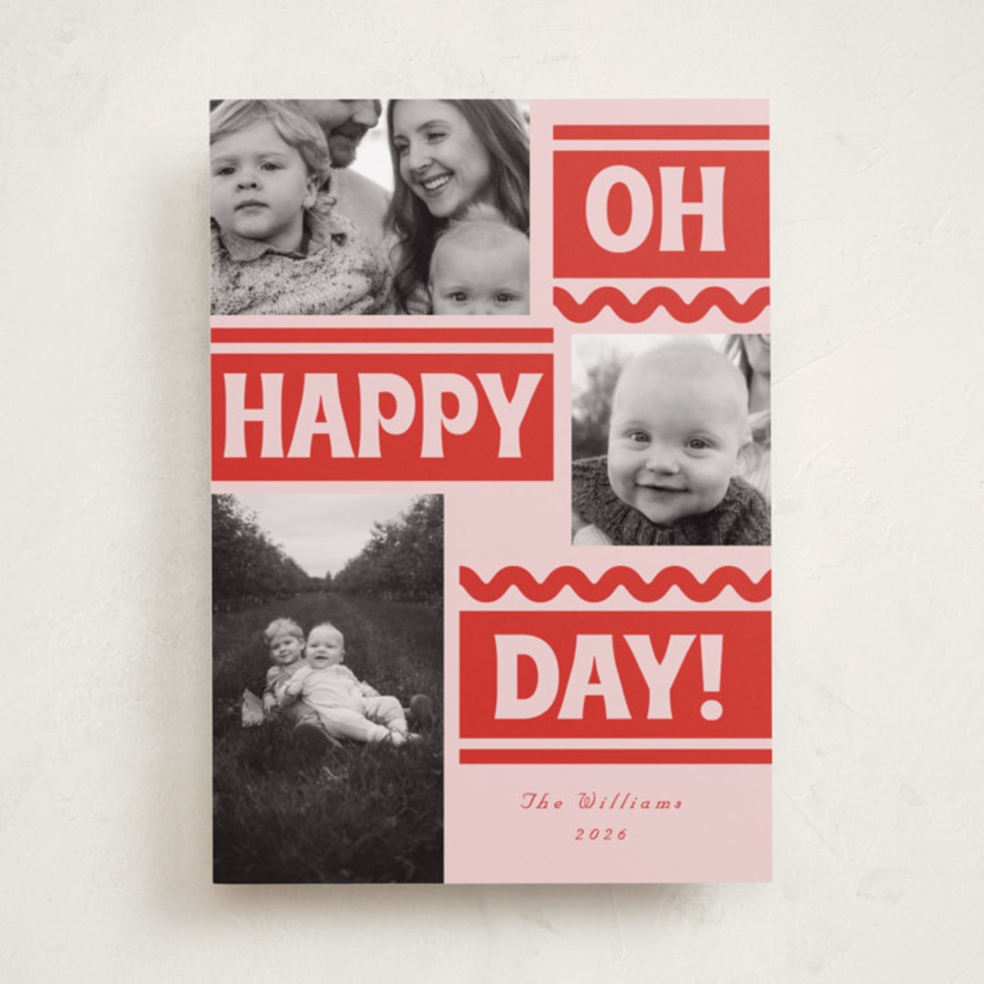 "Ski Slope" - Holiday Cards in Winter Rose by Baumbirdy - Front