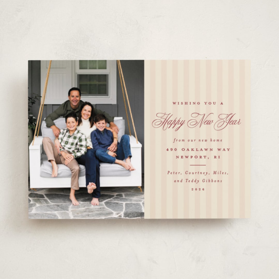 "Charming Stripe" - Holiday Cards in Stocking by Olivia Raufman - Front