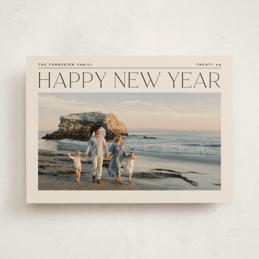 "Holiday Headlines" - Holiday Cards in Ink by Ekko Studio - Front