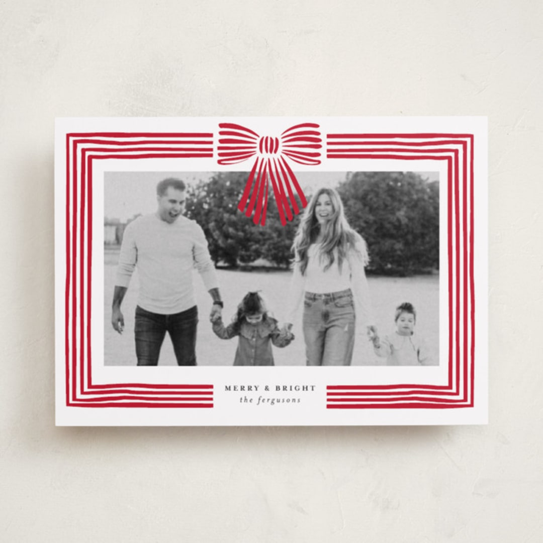 "Ribbon Framed" - Holiday Cards in Snow by Iveta Angelova - Front