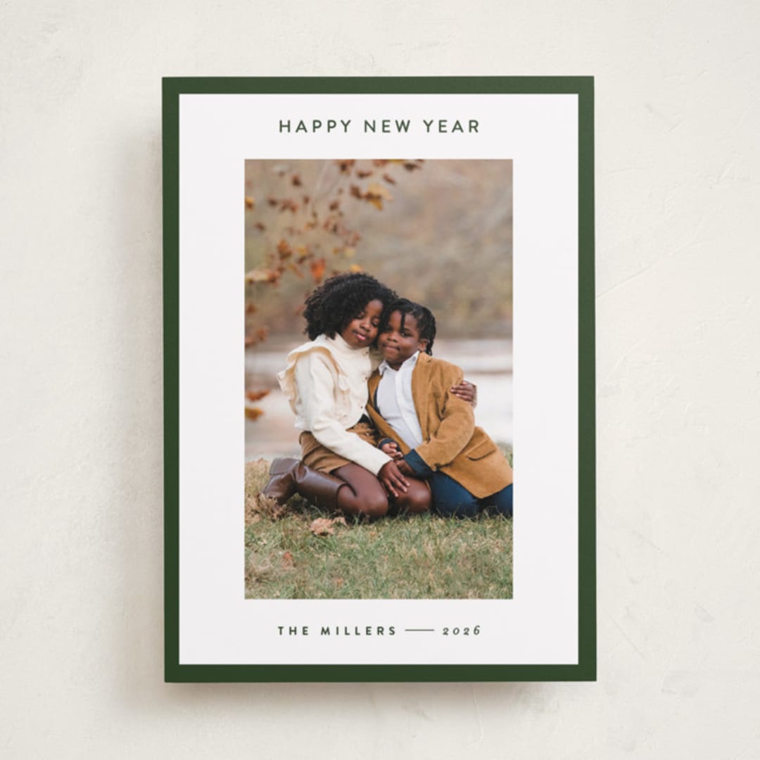 "Border" - Holiday Cards in Spruce by JoAnn Jinks - Front