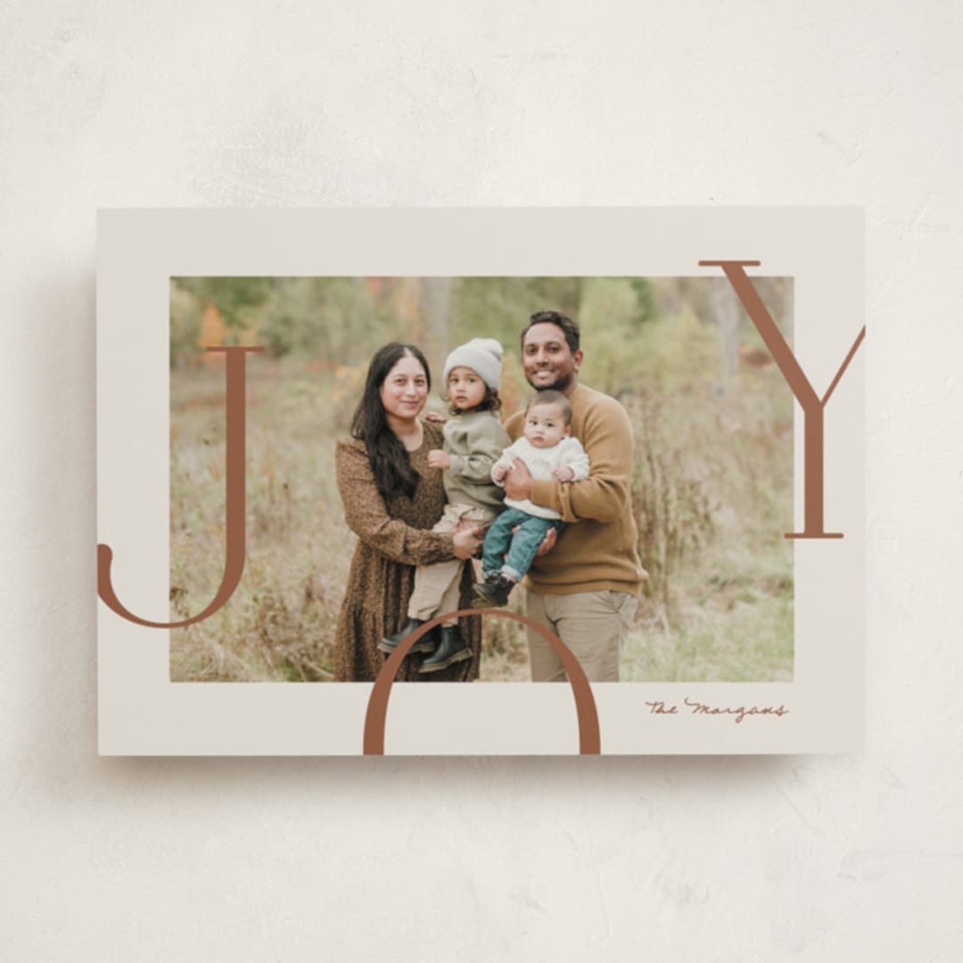 "Joy Border" - Holiday Cards in Cookie Dough by Brianne Larsen - Front