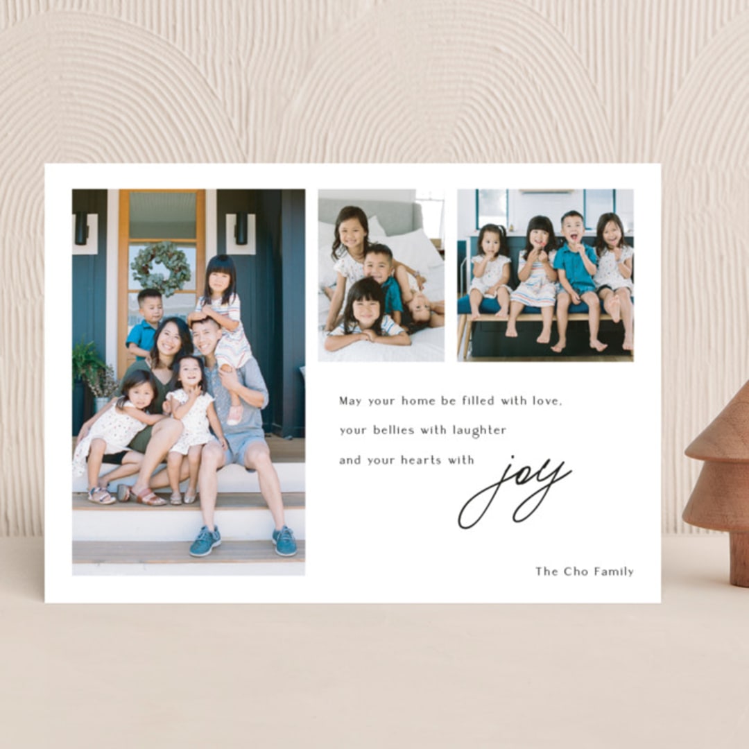 "Filled with joy" - Holiday Cards in Coal by Kelly Williams - Front