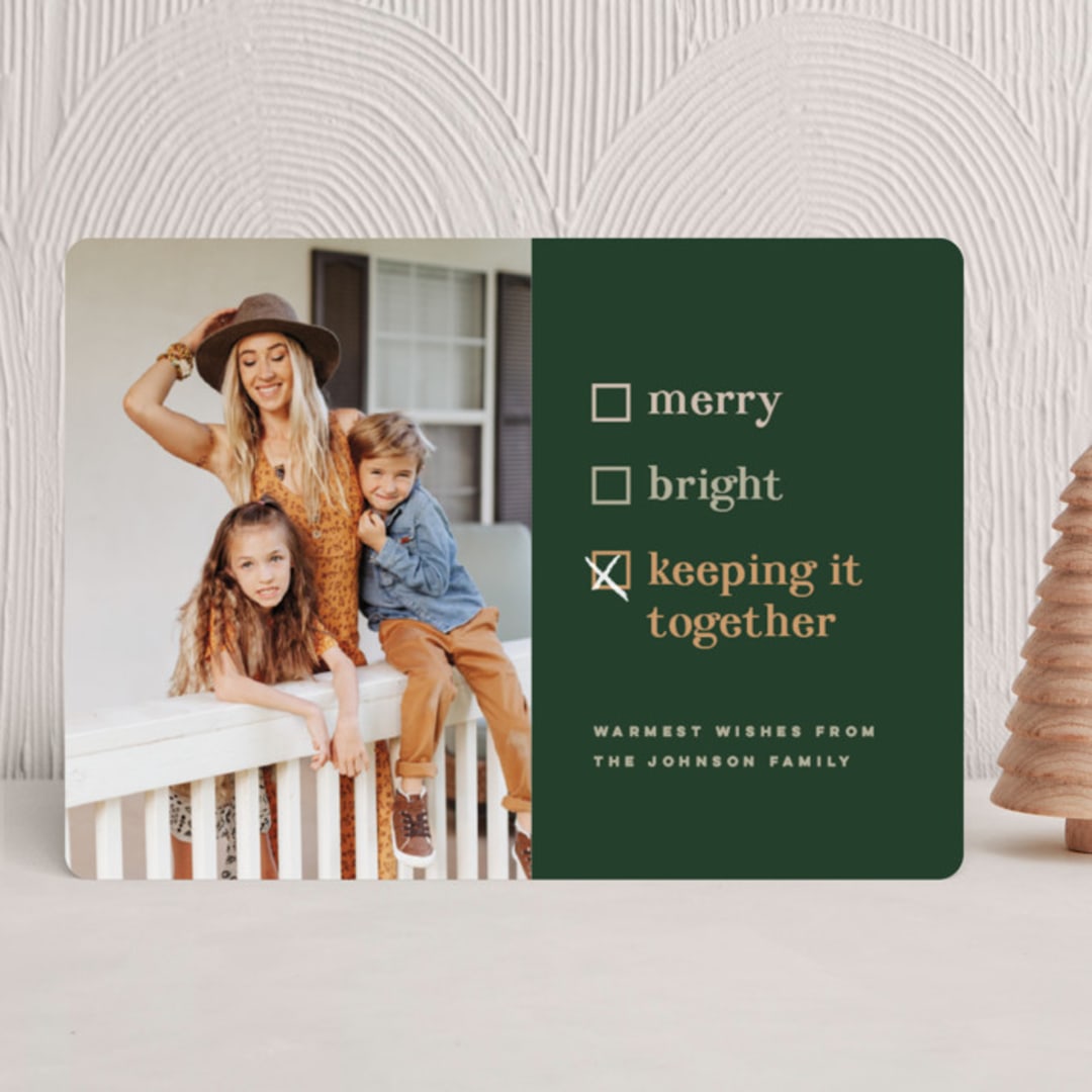 "Keeping it together" - Holiday Cards in Forest by Pink House Press - Front