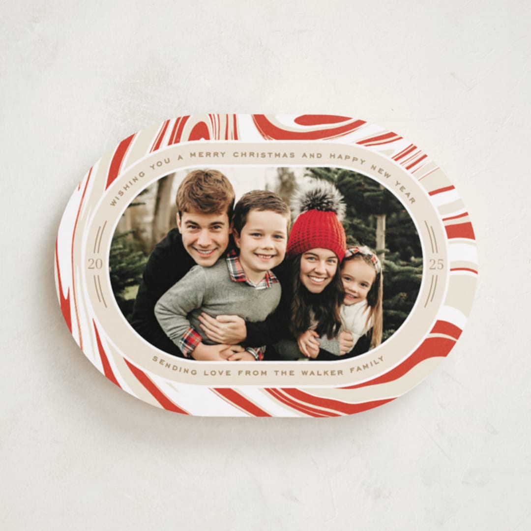 "Peppermint Flavor" - Holiday Cards in Peppermint by Oscar and Emma - Karly Depew - Front