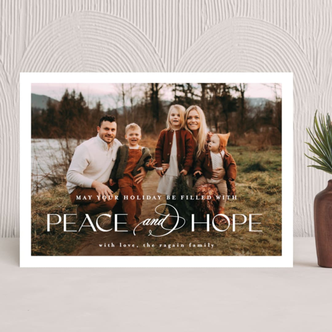 "peace and hope" - Holiday Cards in Snow by Leah Ragain - Front