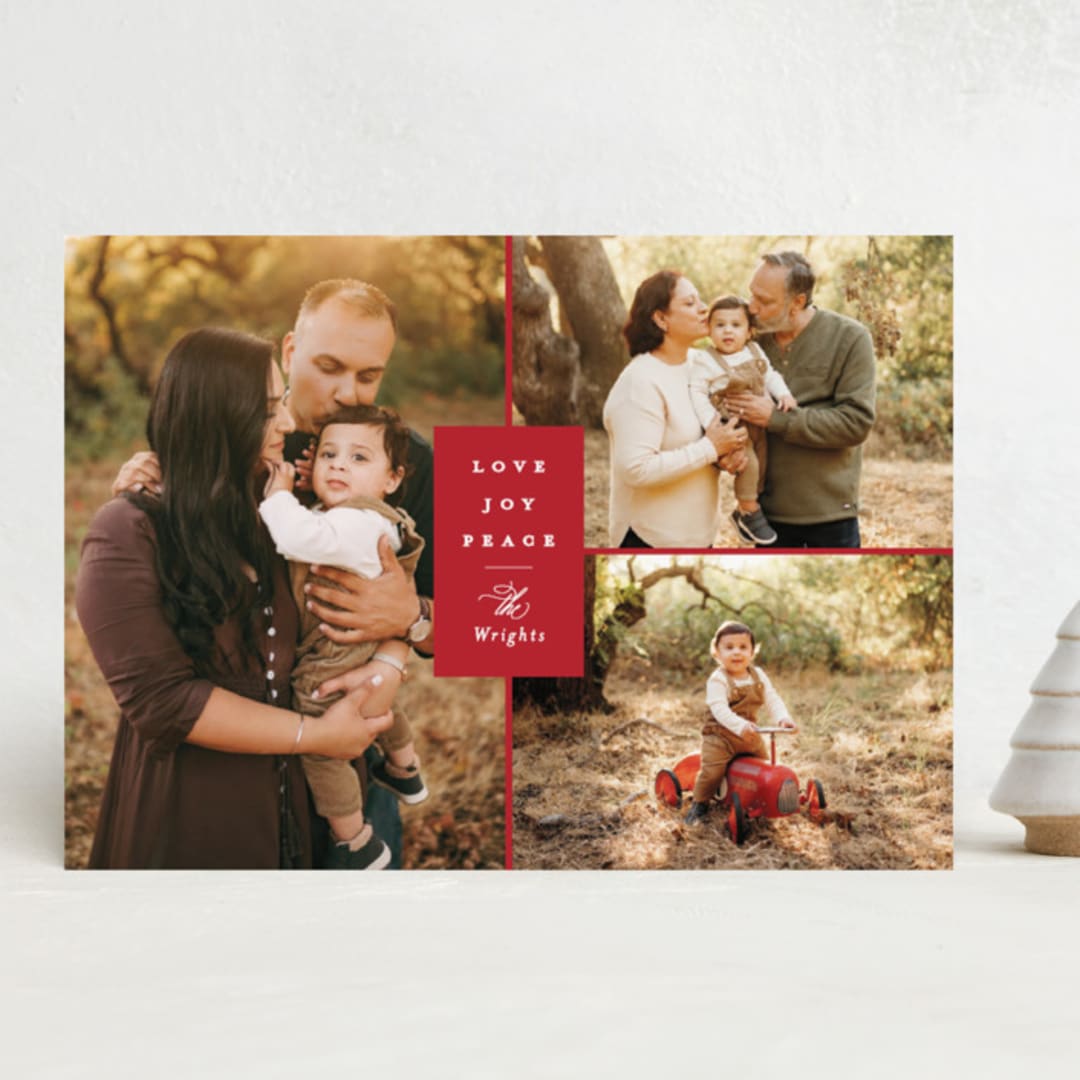 "Classic Love" - Holiday Cards in Poinsettia by Brianne Larsen - Front