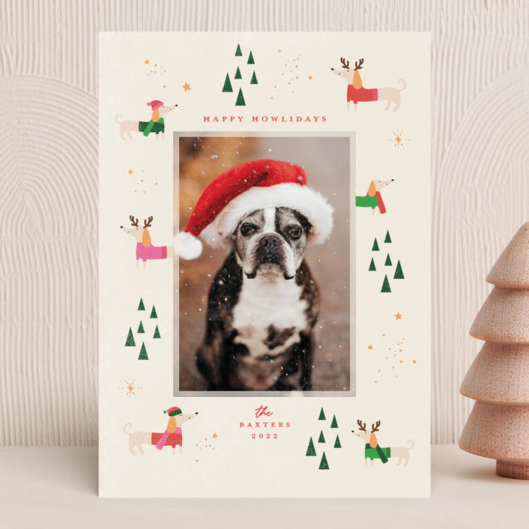 "Howlidays" - Holiday Cards in Biscuit by Lisa Cersovsky - Front
