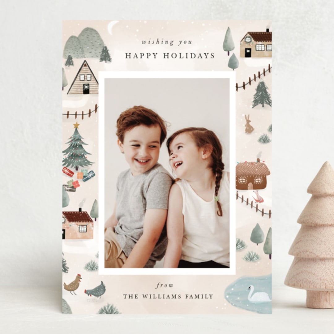 "Hometown" - Holiday Cards in Champagne by Maja Cunningham - Front