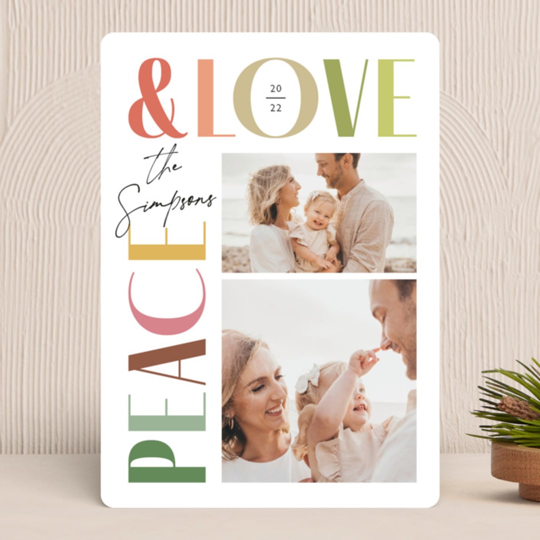 "Colorful Sentiment" - Holiday Cards in Papaya by Lisa McLean - Front