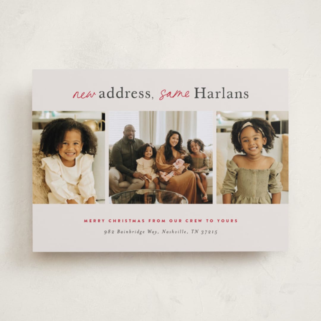 "new address" - Holiday Cards in Taupe by Sara Hicks Malone - Front