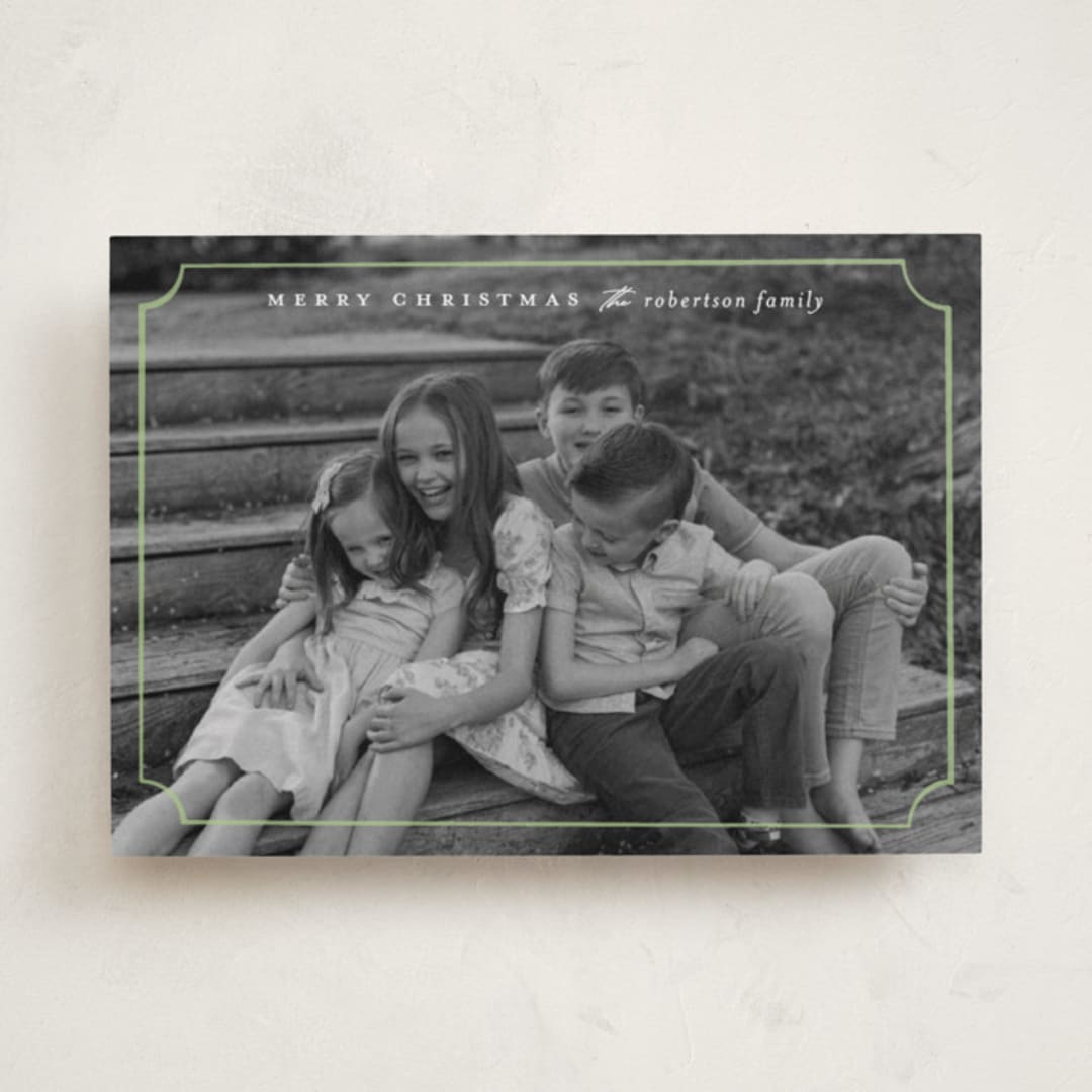 "sweetly framed" - Holiday Cards in Lime by Ellen Schlegelmilch - Front