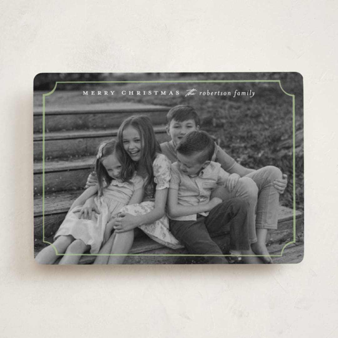 "sweetly framed" - Holiday Cards in Lime by Ellen Schlegelmilch - Front