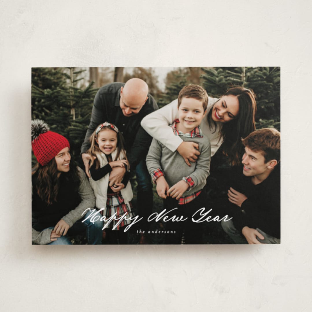 "Merriest Wishes" - Holiday Cards in Snow by Ashley Iwafuchi - Front