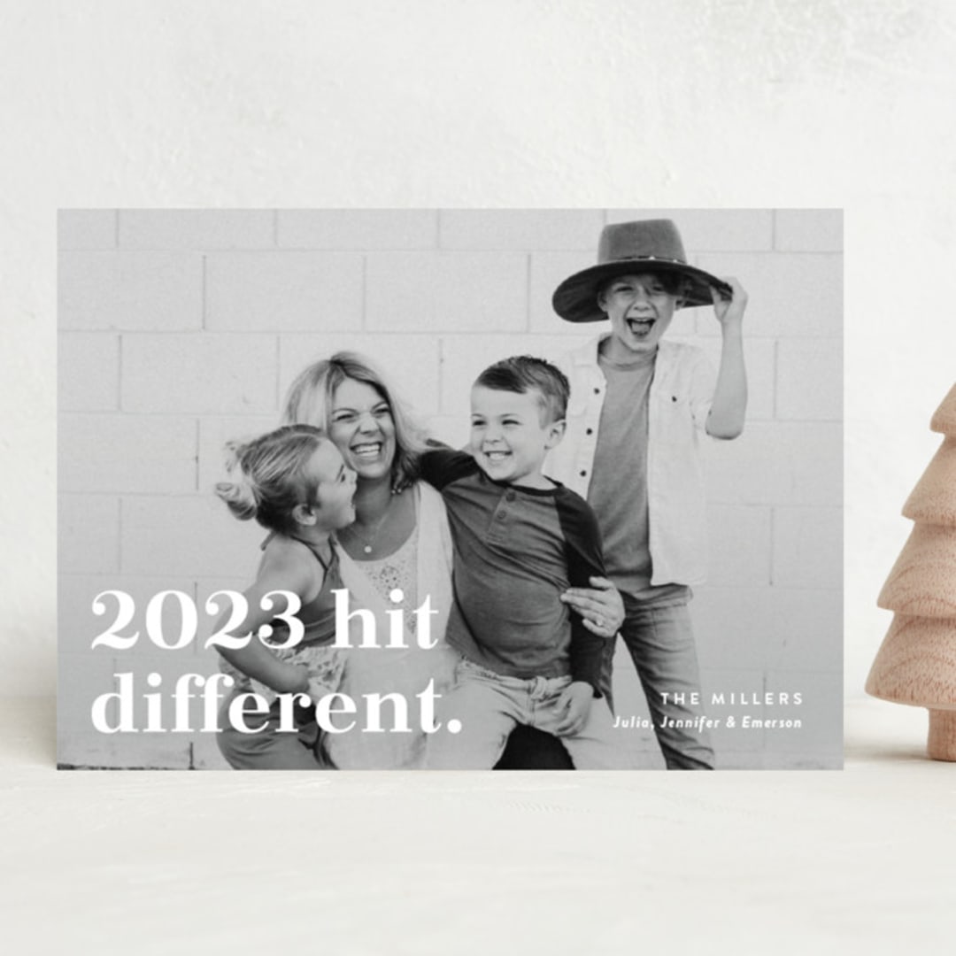 "Hit Different" - Holiday Cards in Snowfall by J. Dario Design Co. - Front