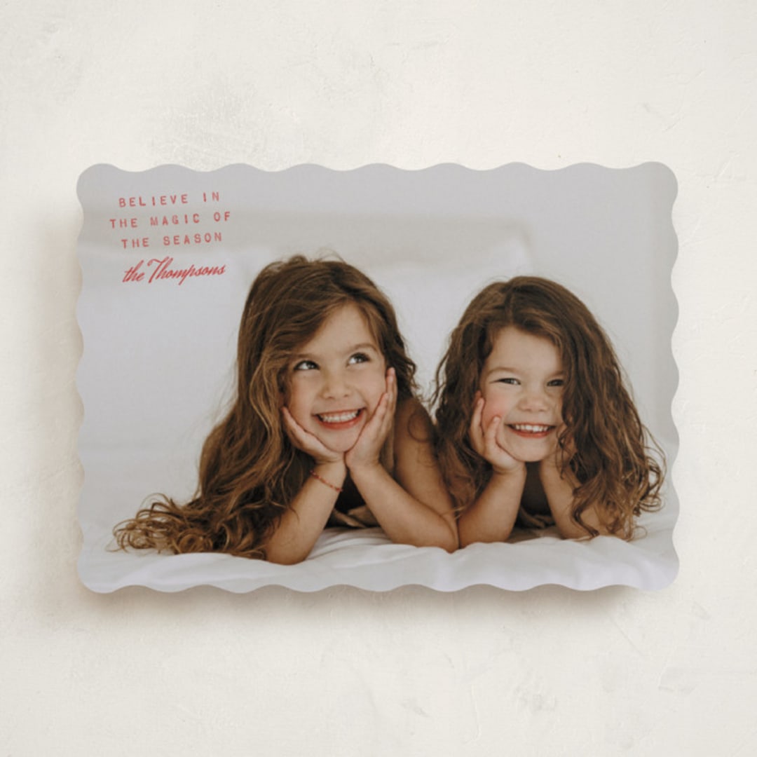 "Believe" - Holiday Cards in Cranberry by Heather Schertzer - Front