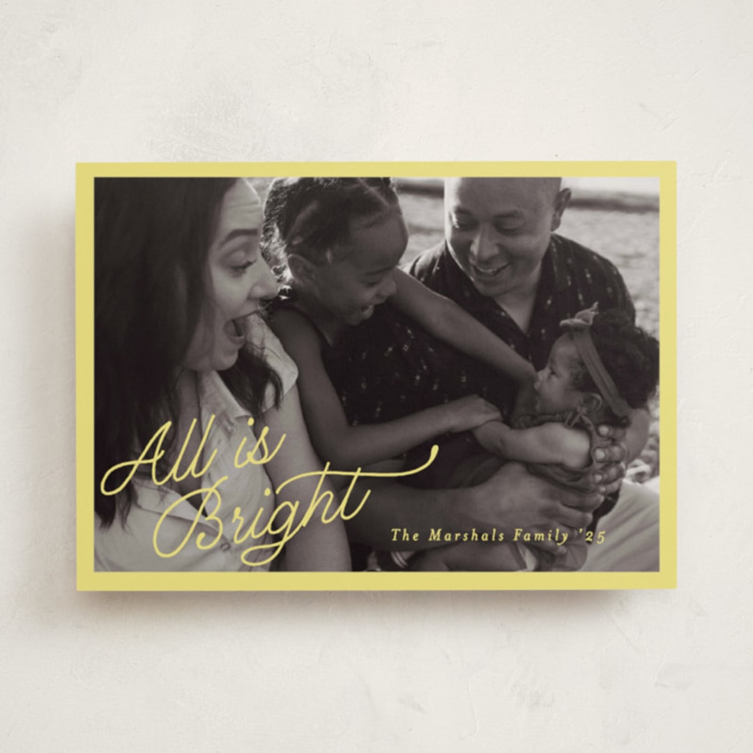 "All is Bright!" - Holiday Cards in Shine Star by Pati Cascino - Front