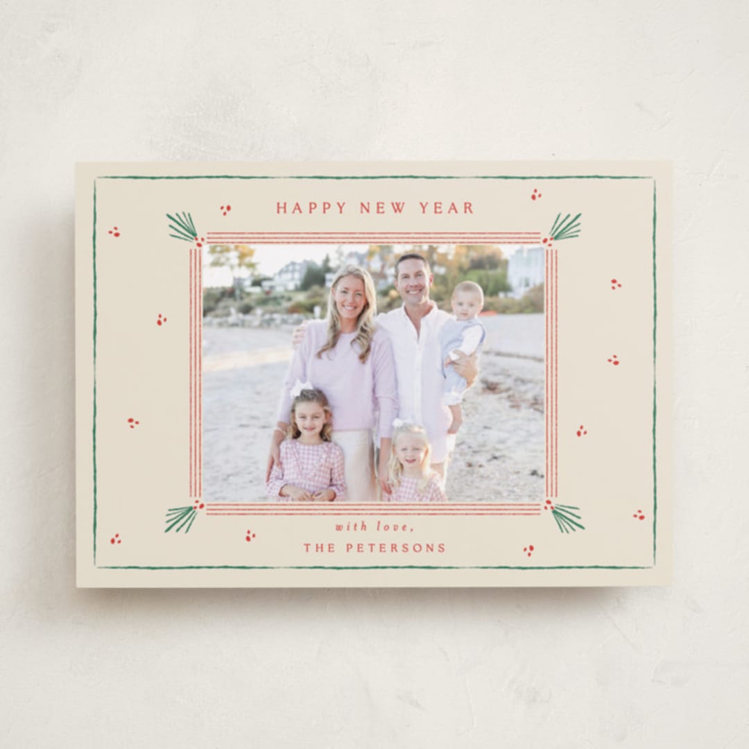 "Holly Tidings" - Holiday Cards in Holly by Sarah Rosenthal - Front