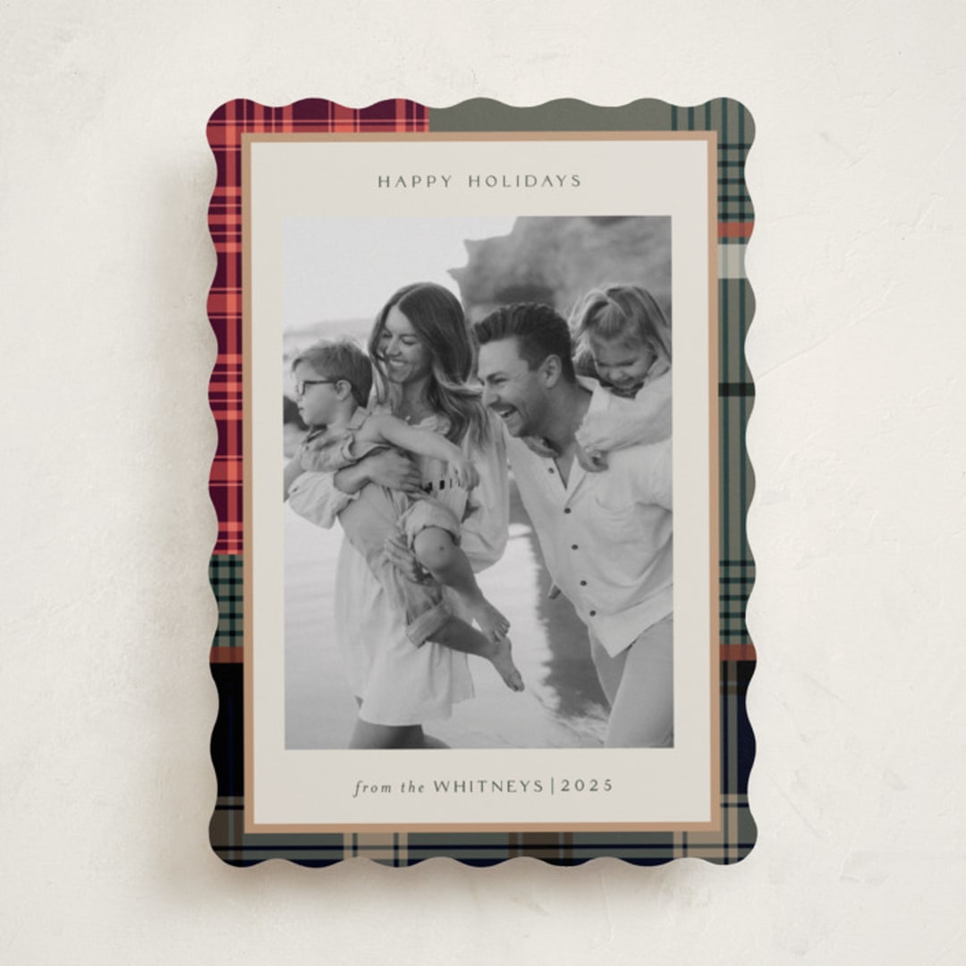 "Antiqued Plaid" - Holiday Cards in Rustic by Makewells - Front