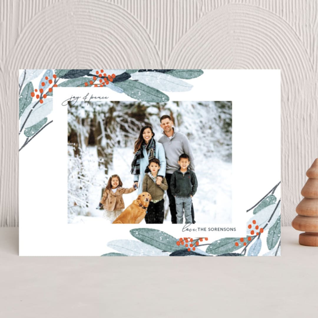 "Wintery Eucalyptus" - Holiday Cards in Snow by Angel Walker - Front