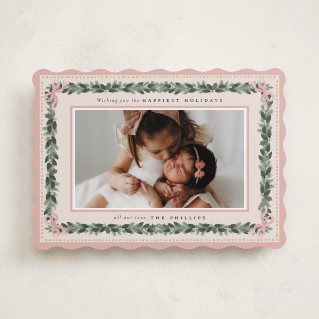 "Sugarpine" - Holiday Cards in Blush by Itsy Belle Studio - Front