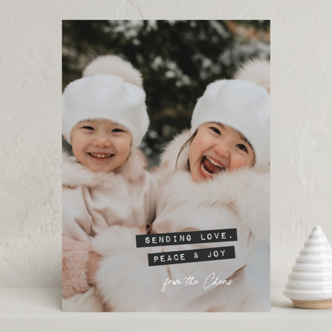 "Throwback" - Holiday Cards in Raven by Sara Hicks Malone - Front