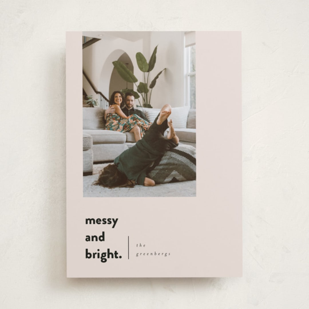 "Messy & Bright" - Holiday Cards in Blush by Iveta Angelova - Front