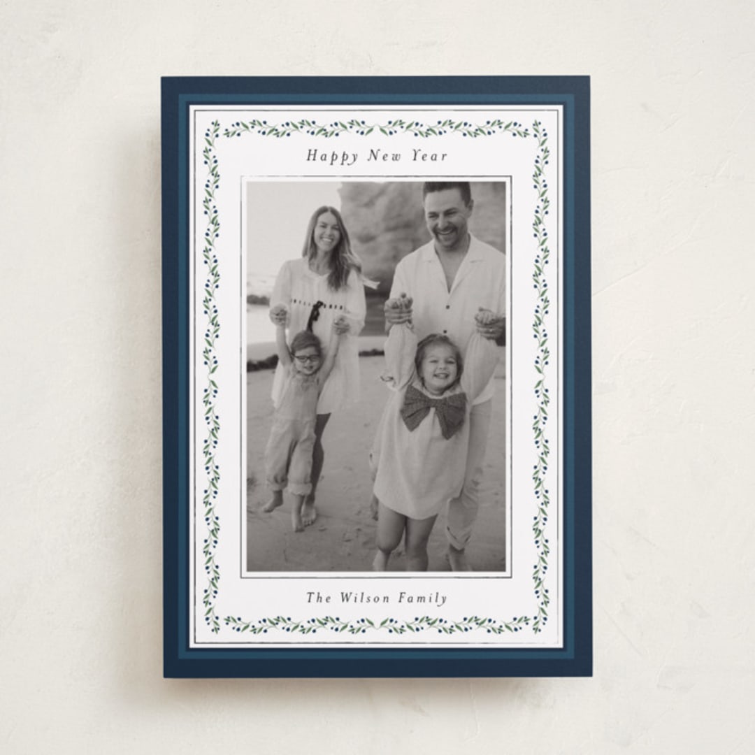 "Vintage Vine" - Holiday Cards in Winter Berry by Susan Moyal - Front