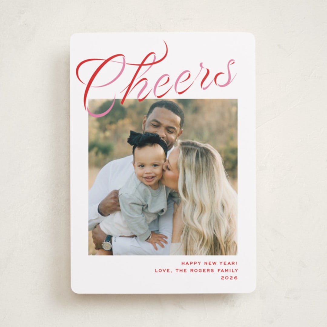 "Grosgrain Ribbon" - Holiday Cards in Gumdrop by Megan Davis - Front