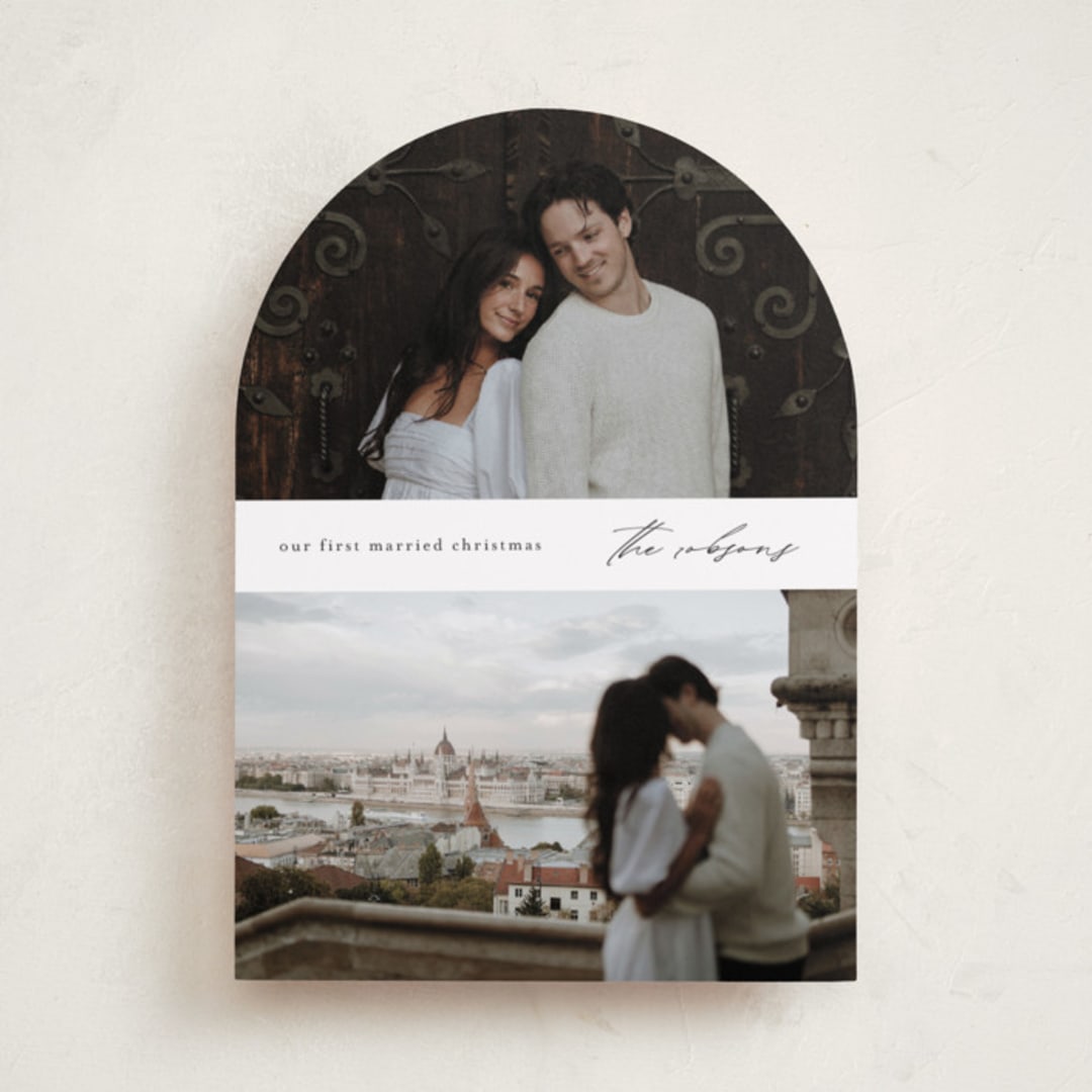 "Minimal Merry" - Holiday Cards in Snow by Stacey Meacham - Front