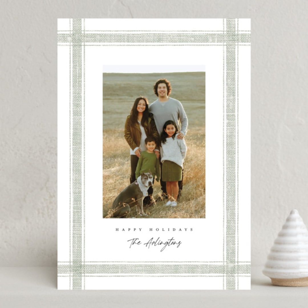 "Beach Linen" - Holiday Cards in Eucalyptus by Kelly Schmidt - Front
