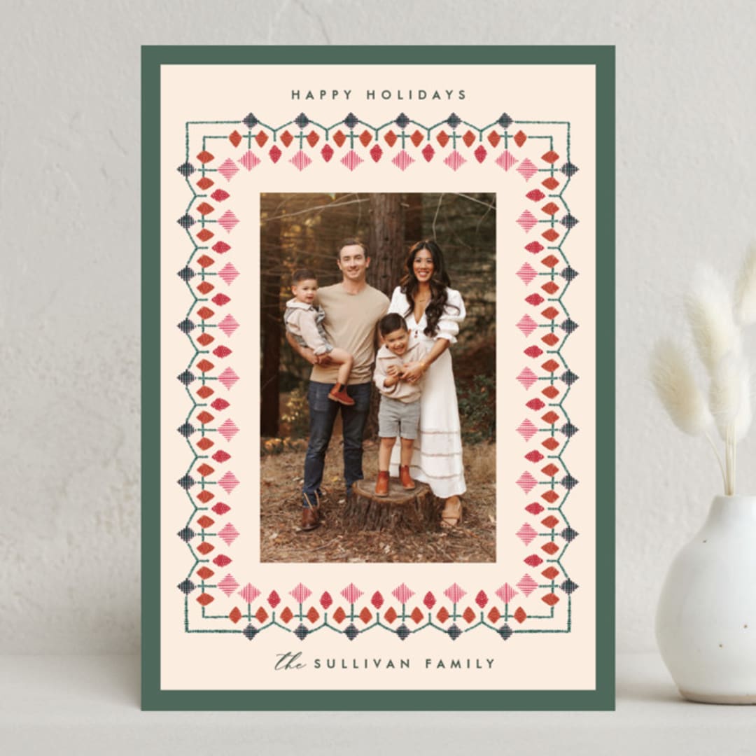 "Woodland Border" - Holiday Cards in Pine by Julie Murray - Front
