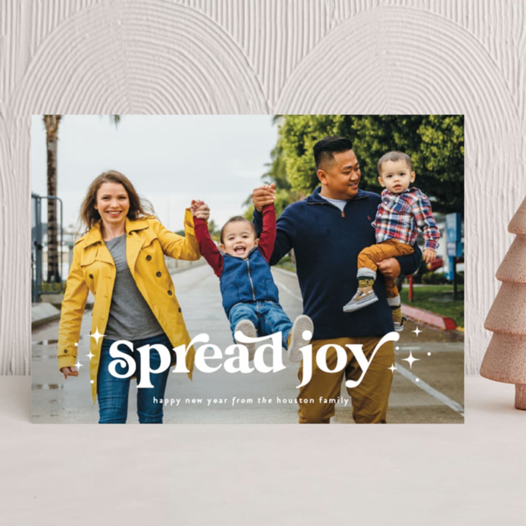 "Spread Joy" - Holiday Cards in Starlight by Leah Ragain - Front