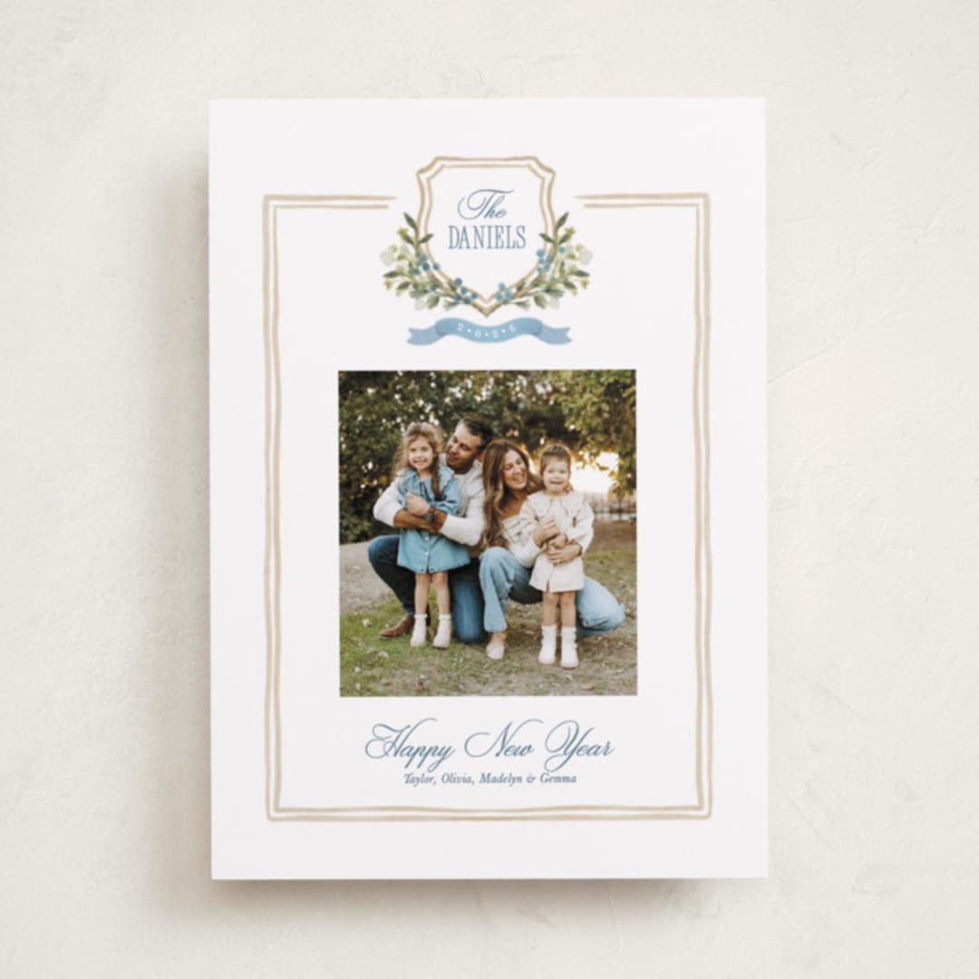 "Glen Garden" - Holiday Cards in Blue Jay by Melanie Kosuge - Front