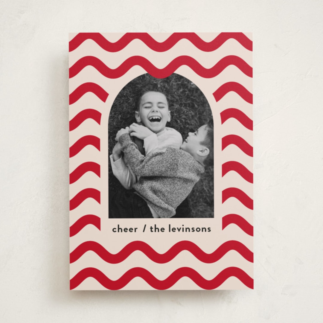 "Joyful Waves" - Holiday Cards in Candy Cane by Iveta Angelova - Front