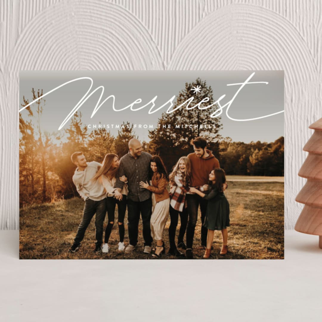 "Blowing" - Holiday Cards in Snow by Lauren Chism - Front