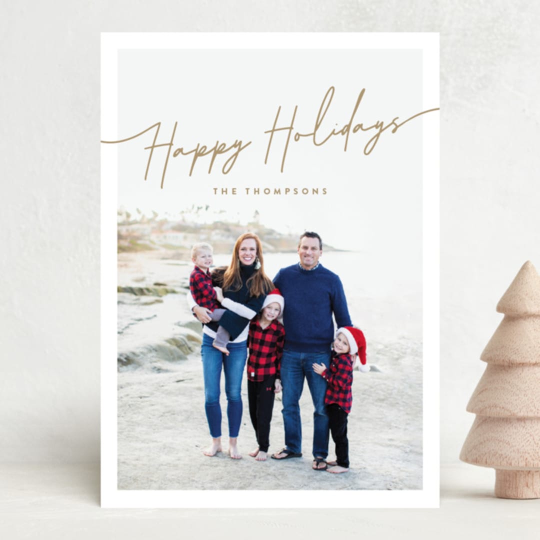 "On Holiday" - Holiday Cards in Golden Hour by Design Lotus - Front