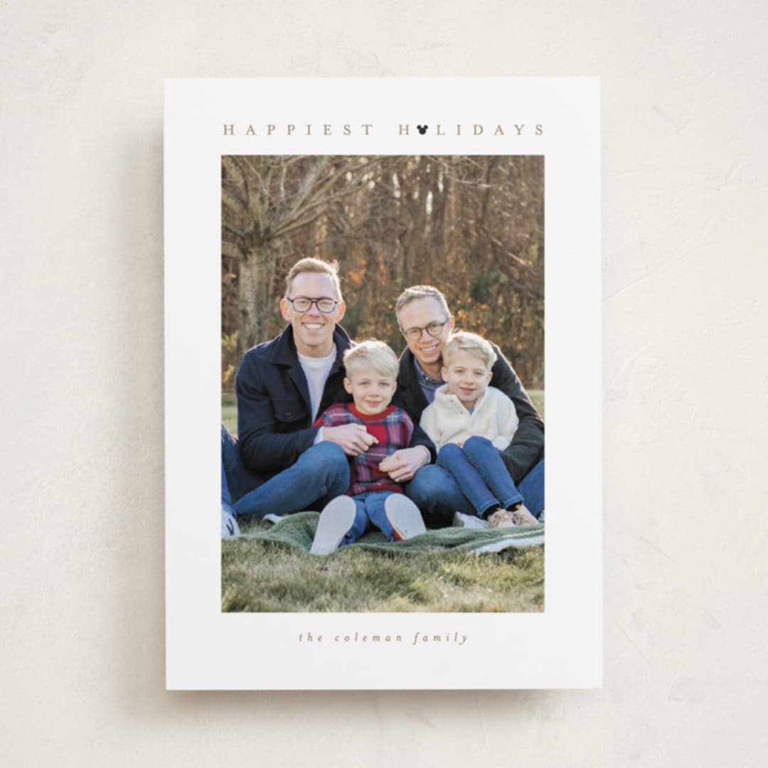 "Disney Mickey Mouse Minimalist Mickey" - Holiday Cards in Snow by Angela Garrick - Front