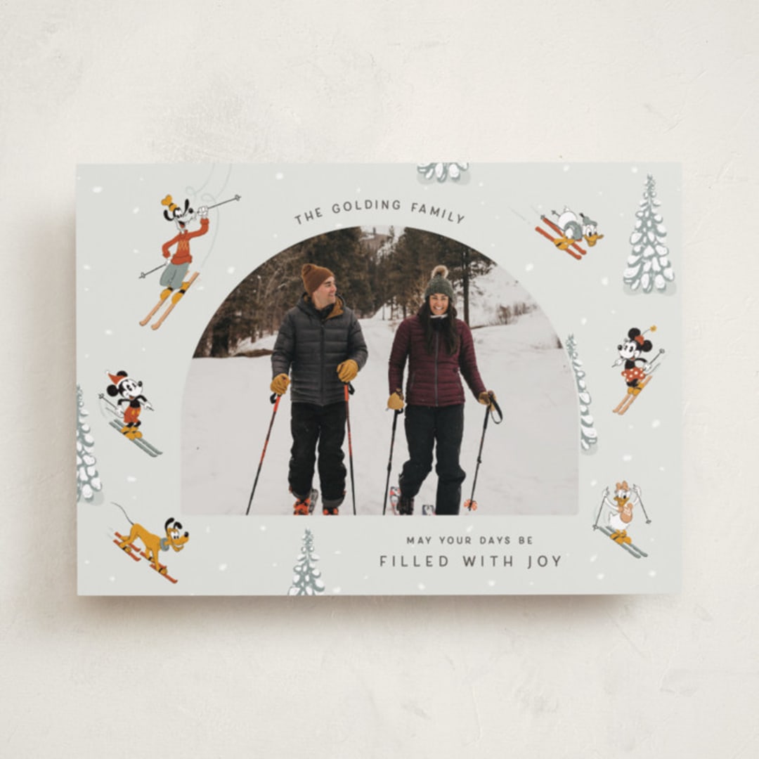 "Mickey and Friends Tis The Ski-son" - Holiday Cards in Ice by Kelsey Mucci - Front