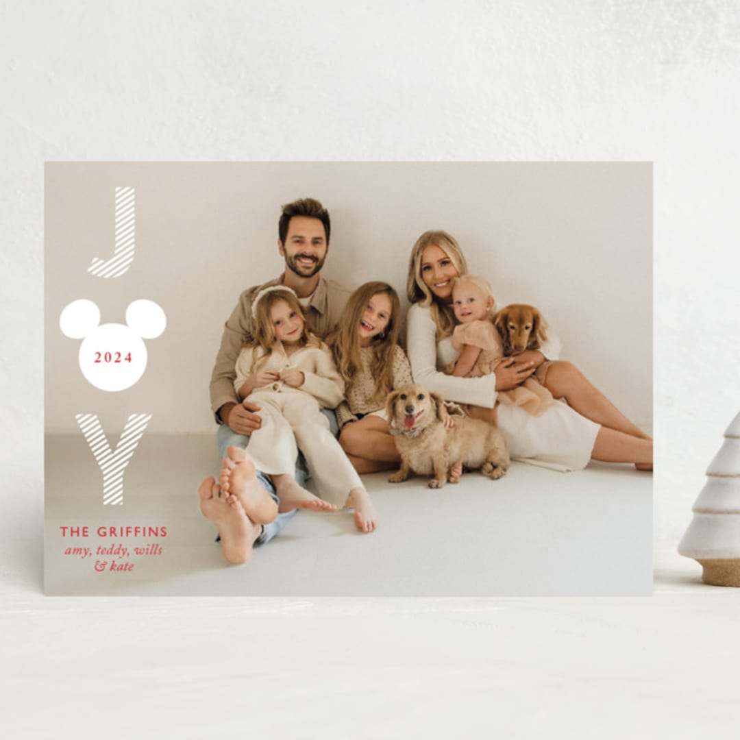 "Striped Joy" - Holiday Cards in Snow White by Alston Foster - Front