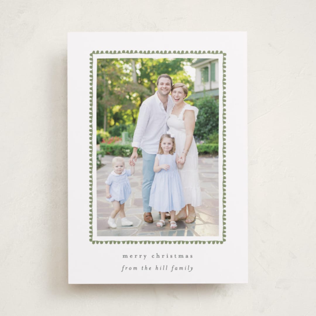 "hand drawn scallop" - Holiday Cards in Olive by Sara Hicks Malone - Front