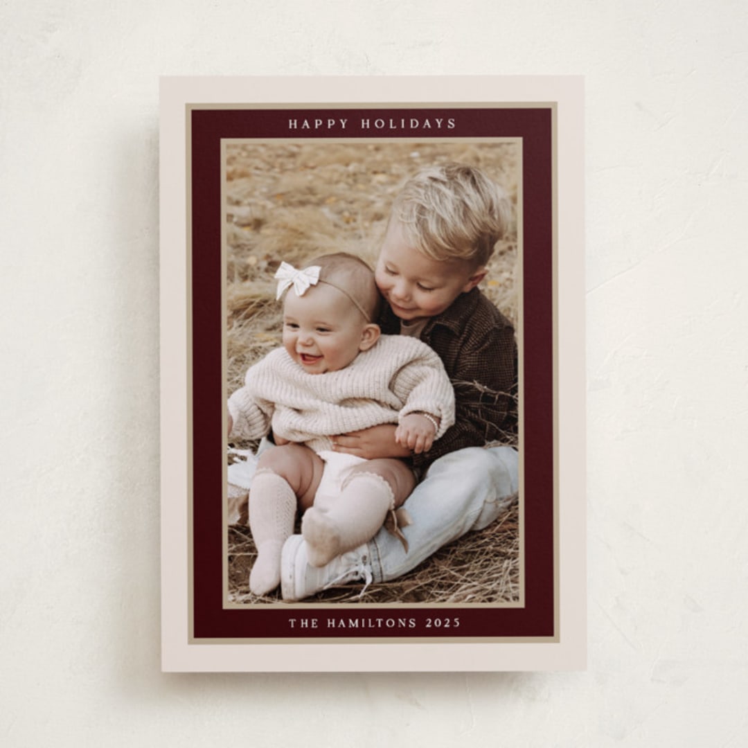 "Encompass" - Holiday Cards in Maroon by Nicole Walsh - Front