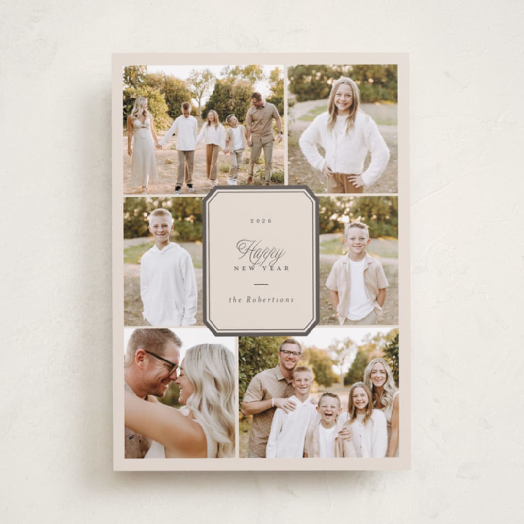 "Six Fancy" - Holiday Cards in Eggnog by Emily Betts - Front