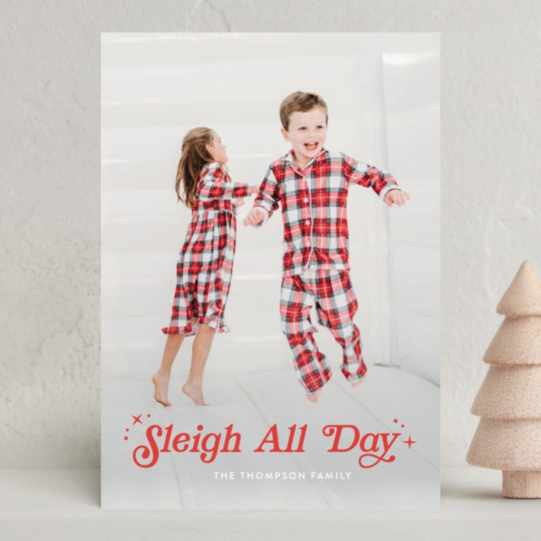 "Sleigh All Day" - Holiday Cards in Venetian by Itsy Belle Studio - Front