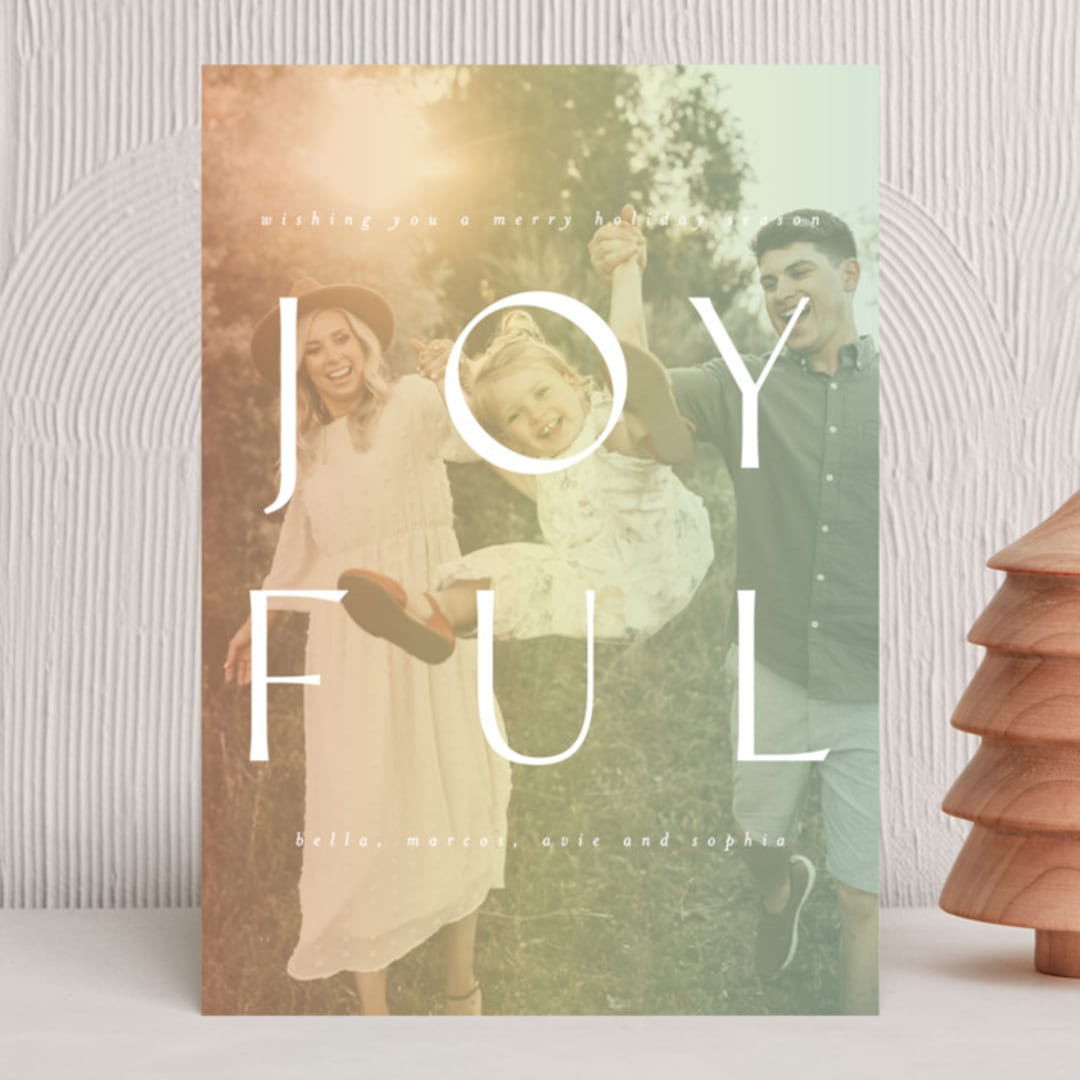 "Fully Joyful" - Holiday Cards in Sherbet by Ashlee Townsend - Front