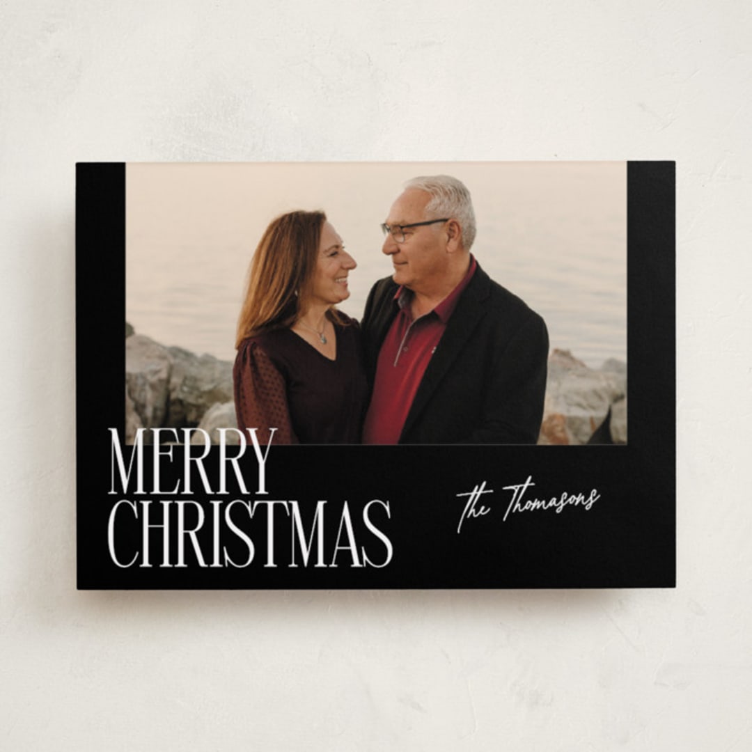 "Merry Stack" - Holiday Cards in Coal by Ekko Studio - Front