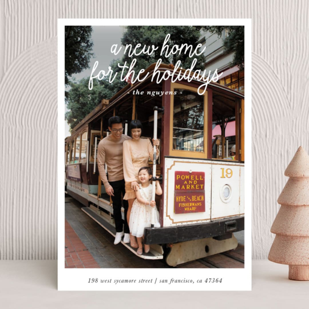 "A New Home for the Holidays" - Holiday Cards in Midnight by Christine Taylor - Front