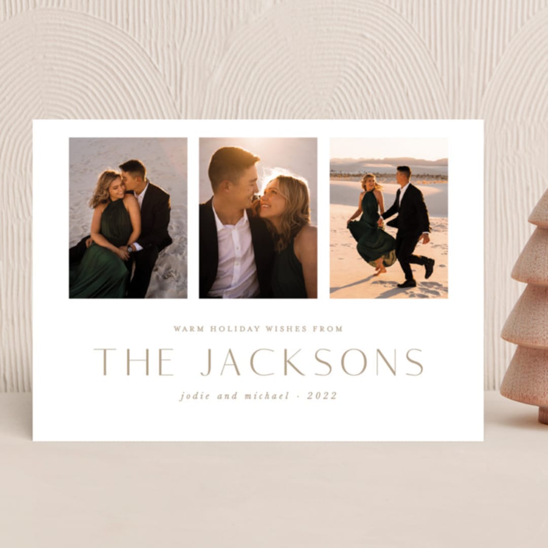 "Minimal Christmas" - Holiday Cards in Toffee by Ashley Rosenbaum - Front