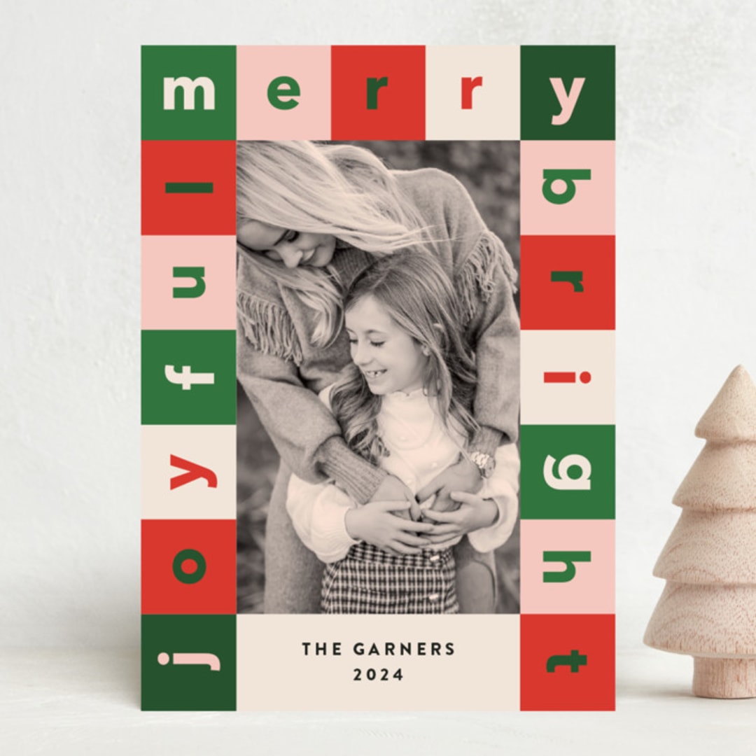 "Cubes" - Holiday Cards in Cream by Iveta Angelova - Front